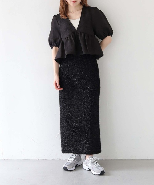 CLEIO(クレイオ)の「【CLEIO】Vネックパフスリーブシアー半袖ブラウス/V-NECK PUFF SLEEVE SHEER BLOUSE/293-11642(シャツ/ブラウス・レディース・オフホワイト/ブラック・FREE)」の10枚目の写真
