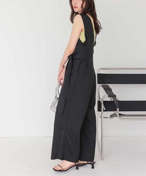 エストネーション ウエストベルトオールインワン サロペット ネイビー