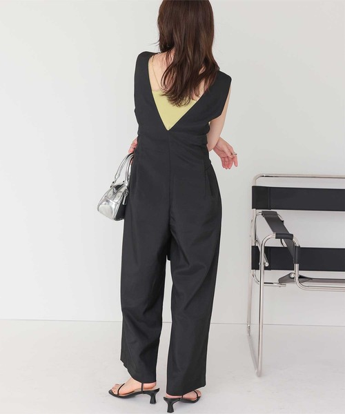 エストネーション　ウエストベルトオールインワン　サロペット　ネイビー エストネーション ウエストベルトオールインワン サロペット ネイビー