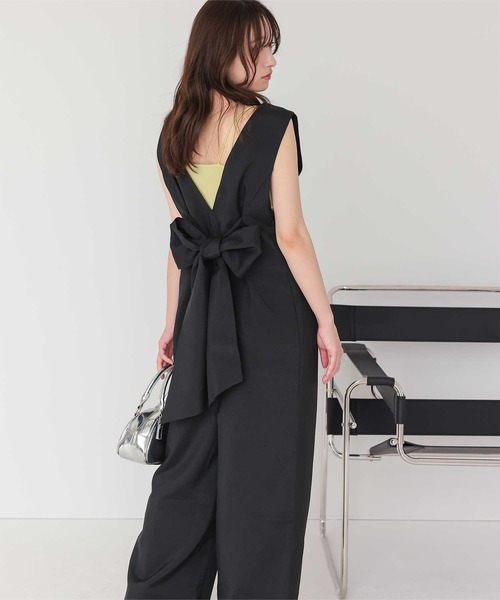 エストネーション　ウエストベルトオールインワン　サロペット　ネイビー エストネーション ウエストベルトオールインワン サロペット ネイビー