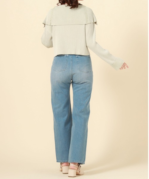 archives(アルシーヴ)の「フロントZIPオーバーカラー二重臼ニット(ニット/セーター・レディース・グレイッシュブルー/ブラック/グリーン/オレンジ・MEDIUM)」の17枚目の写真