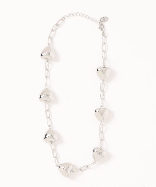 LOWRYS FARM（ローリーズファーム）の「チェーン＊プックリハートネックレス　108452（ネックレス・レディース・ベージュ/グレー・FREE）」の2枚目の写真