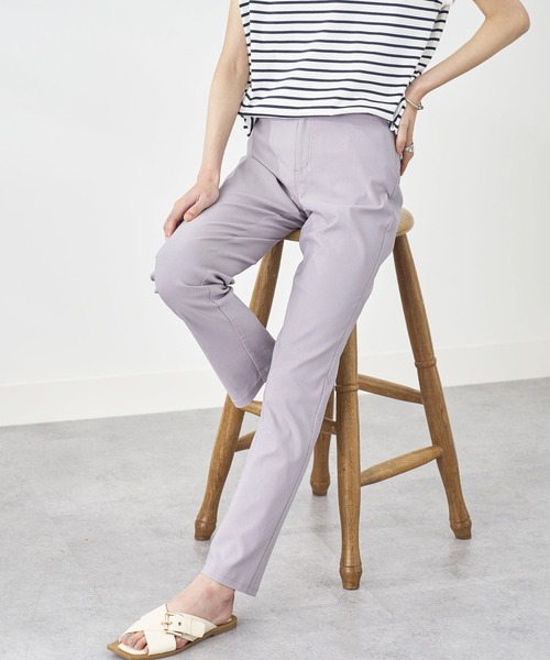 BELLUNA PLUS(ベルーナ)の「抗菌防臭冷感ストレッチ美脚パンツ股下73cm(その他パンツ・レディース・グレイッシュベージュ/ライトベージュ/シルバーグレー/パープル系/ネイビー系/ブラック・MEDIUM/X-LARGE/LARGE/SMALL)」の10枚目の写真