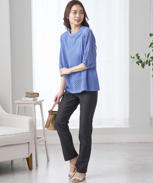 BELLUNA PLUS(ベルーナ)の「抗菌防臭冷感ストレッチ美脚パンツ股下73cm(その他パンツ・レディース・グレイッシュベージュ/ライトベージュ/シルバーグレー/パープル系/ネイビー系/ブラック・MEDIUM/X-LARGE/LARGE/SMALL)」の18枚目の写真
