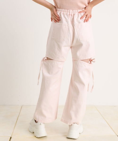 OLIVE des OLIVE（オリーブデオリーブ）の「サイドスリットリボンデニムパンツ　1041030070（デニムパンツ・レディース・ピンク/ブルー/グレー/サックスブルー・MEDIUM/SMALL）」の5枚目の写真