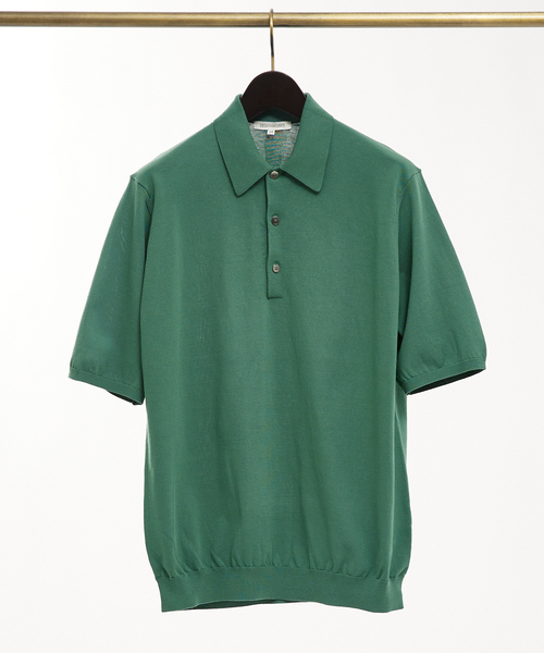 DESIGNWORKS(デザインワークス)の「ICE COTTON ニット ポロシャツ(ポロシャツ・メンズ・サックスブルー/グレー/オレンジ/グリーン/ブラック・46/48/50)」の4枚目の写真