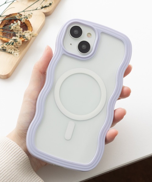 セール】iPhoneケース カバー ウェーブ うねうね magsafe搭載【12