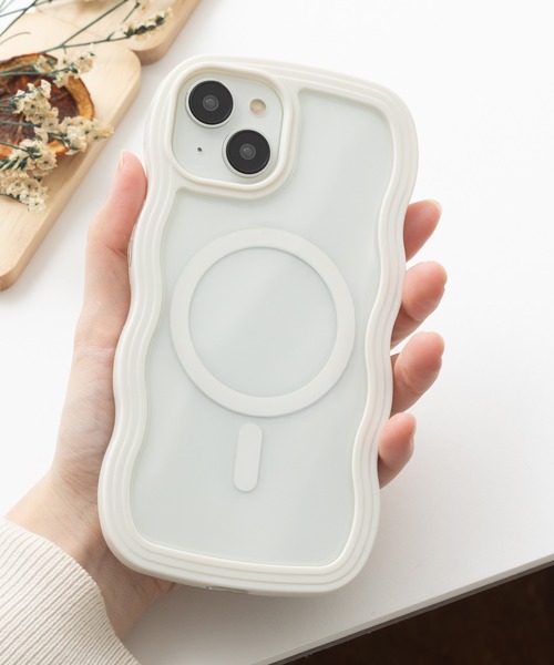 セール】iPhoneケース カバー ウェーブ うねうね magsafe搭載【12