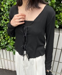 ショート丈リボンカーディガン