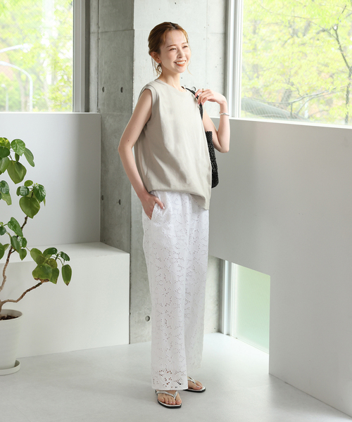 JOURNAL STANDARD（ジャーナルスタンダード）の「汗ジミ防止天竺ノースリーブ（Tシャツ/カットソー・レディース・グレー/ブラック/ホワイト/グリーン/イエロー・FREE）」の7枚目の写真