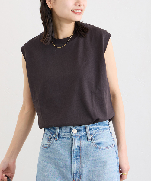 JOURNAL STANDARD（ジャーナルスタンダード）の「汗ジミ防止天竺ノースリーブ（Tシャツ/カットソー・レディース・グレー/ブラック/ホワイト/グリーン/イエロー・FREE）」の16枚目の写真