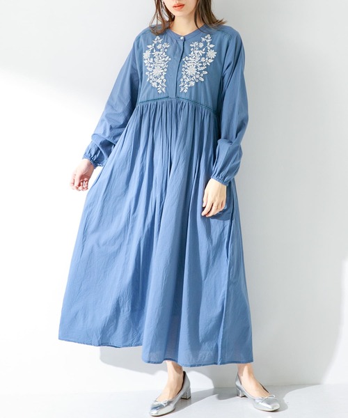 【美品】OFSTYLE♡Jeanneコットンリネンエンブロイダリーワンピース38 URBAN RESEARCH Sonny Label（アーバンリサーチサニーレーベル