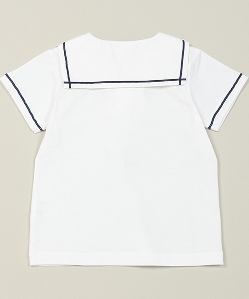 sense of wonder(センスオブワンダー)の「セーラーTシャツ(花粉ガード)(Tシャツ/カットソー・キッズ・ネイビー/オフホワイト・80cm/90cm/100cm/110cm/120cm/130cm)」の4枚目の写真