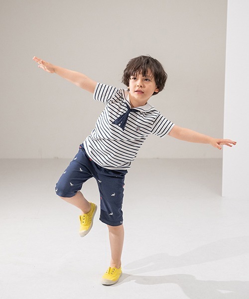 sense of wonder(センスオブワンダー)の「セーラーTシャツ(花粉ガード)(Tシャツ/カットソー・キッズ・ネイビー/オフホワイト・80cm/90cm/100cm/110cm/120cm/130cm)」の14枚目の写真