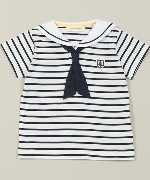 sense of wonder(センスオブワンダー)の「セーラーTシャツ(花粉ガード)(Tシャツ/カットソー・キッズ・ネイビー/オフホワイト・80cm/90cm/100cm/110cm/120cm/130cm)」の18枚目の写真