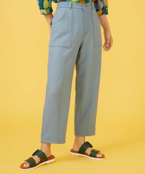 Jocomomola（ホコモモラ）の「TRツイル 刺繍ストレートパンツ（その他パンツ・レディース・ダークインディゴブルー/ベージュ・42/40）」の2枚目の写真