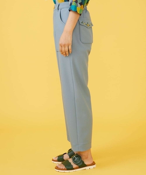 Jocomomola（ホコモモラ）の「TRツイル 刺繍ストレートパンツ（その他パンツ・レディース・ダークインディゴブルー/ベージュ・42/40）」の3枚目の写真