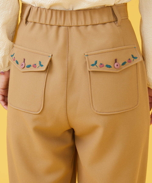 Jocomomola（ホコモモラ）の「TRツイル 刺繍ストレートパンツ（その他パンツ・レディース・ダークインディゴブルー/ベージュ・42/40）」の17枚目の写真