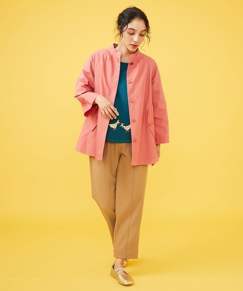 Jocomomola（ホコモモラ）の「TRツイル 刺繍ストレートパンツ（その他パンツ・レディース・ダークインディゴブルー/ベージュ・42/40）」の10枚目の写真