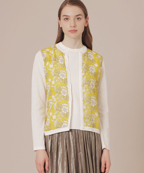 【セール】【婦人画報掲載】【BIBURY FLOWER】バイブリーフラワーコンビカーディガン（カーディガン/ボレロ）｜MACKINTOSH LONDON（マッキントッシュ ロンドン）