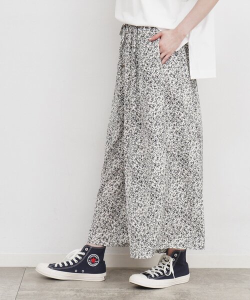 THE SHOP TK （ザ ショップ ティーケー ）の「◆【親子でおそろい】無地&小花柄ギャザースカートパンツ（その他パンツ・レディース・サンドベージュ/ブラック系/チャコールグレー/ホワイト系3・12/13）」の3枚目の写真