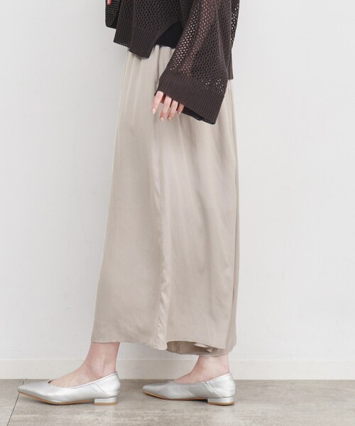 THE SHOP TK （ザ ショップ ティーケー ）の「◆【親子でおそろい】無地&小花柄ギャザースカートパンツ（その他パンツ・レディース・サンドベージュ/ブラック系/チャコールグレー/ホワイト系3・12/13）」の15枚目の写真
