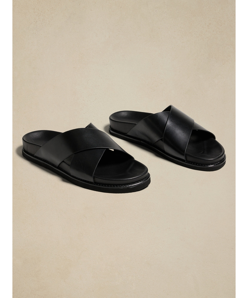 Banana Republic(バナナリパブリック)の「Riviera レザースライドサンダル(サンダル・メンズ・ブラック/ブラウン・9/8/10)」の7枚目の写真