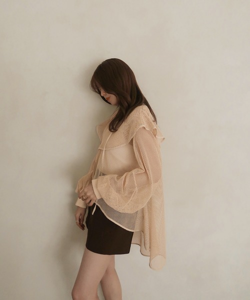 セール】mesh frill tops / メッシュフリルトップス（Tシャツ