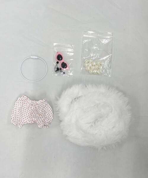fredy emue（フレディエミュ）の「もけもけ手作りキット（チャーム・レディース・ブラック/ライトグレー/ホワイト/ミント/アイボリー/ラベンダー/グレイッシュブルー・FREE）」の10枚目の写真