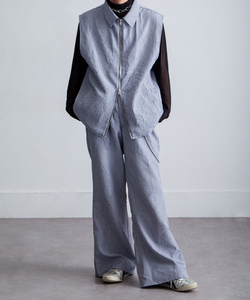 NILWAY（ニルウェイ）の「ワッシャー加工フレアパンツ/ワッシャーデザインフレアベルボトムパンツ（その他パンツ・メンズ・ライトグレー/ブラック・SMALL/LARGE/MEDIUM）」の9枚目の写真