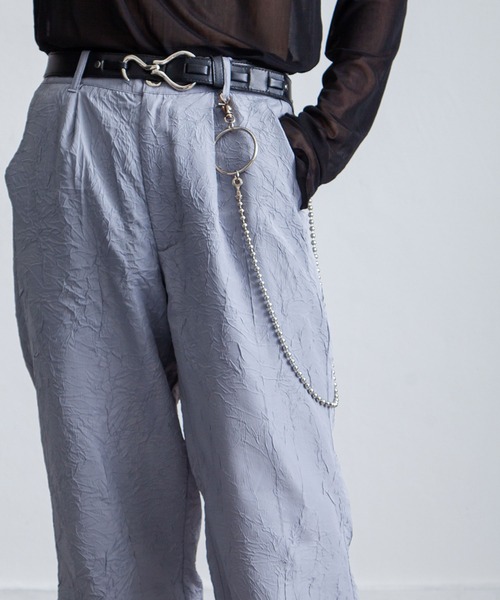 NILWAY（ニルウェイ）の「ワッシャー加工フレアパンツ/ワッシャーデザインフレアベルボトムパンツ（その他パンツ・メンズ・ライトグレー/ブラック・SMALL/LARGE/MEDIUM）」の7枚目の写真