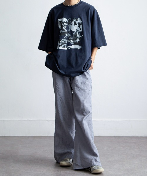 NILWAY（ニルウェイ）の「ワッシャー加工フレアパンツ/ワッシャーデザインフレアベルボトムパンツ（その他パンツ・メンズ・ライトグレー/ブラック・SMALL/LARGE/MEDIUM）」の10枚目の写真