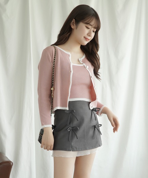 Jasmine Grandiflorum(ジャスミングランディフローラム)の「【Jasmine】リボンミニスカート(スカート・レディース・ホワイト/グレー/ブラック・SMALL/MEDIUM)」の4枚目の写真