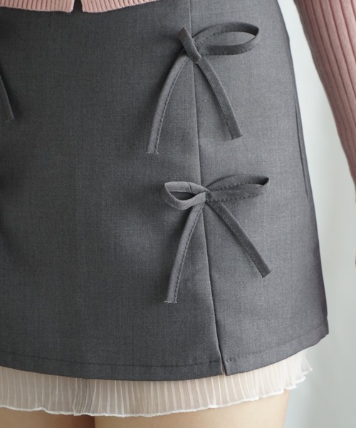 Jasmine Grandiflorum(ジャスミングランディフローラム)の「【Jasmine】リボンミニスカート(スカート・レディース・ホワイト/グレー/ブラック・SMALL/MEDIUM)」の11枚目の写真