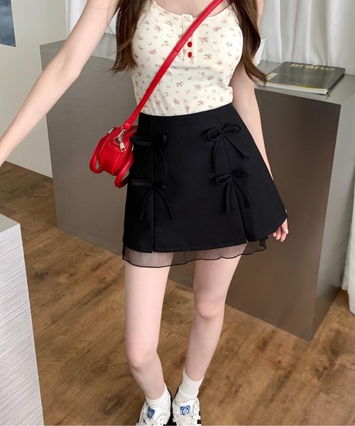 Jasmine Grandiflorum(ジャスミングランディフローラム)の「【Jasmine】リボンミニスカート(スカート・レディース・ホワイト/グレー/ブラック・SMALL/MEDIUM)」の19枚目の写真