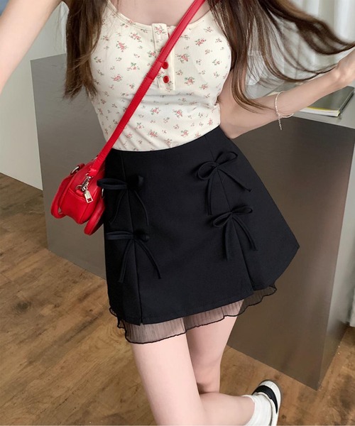 Jasmine Grandiflorum(ジャスミングランディフローラム)の「【Jasmine】リボンミニスカート(スカート・レディース・ホワイト/グレー/ブラック・SMALL/MEDIUM)」の22枚目の写真