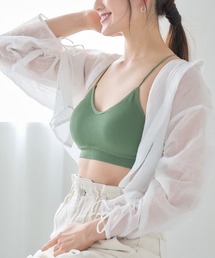 anown（アノン）の「見せブラ 見せ ブラトップ カップ付き 見せるブラ インナー 背中あき 背中見せ ブラ リブ バッククロス ナローストラップ アメスリ（ブラジャー）」