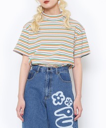 PUNYUS | マルチボーダーハイネックリブＴシャツ(Tシャツ/カットソー)