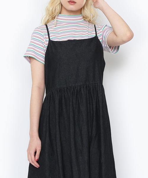 PUNYUS（プニュズ）の「マルチボーダーハイネックリブＴシャツ（Tシャツ/カットソー・レディース・オレンジ/ピンク・1/2/3/4）」の11枚目の写真