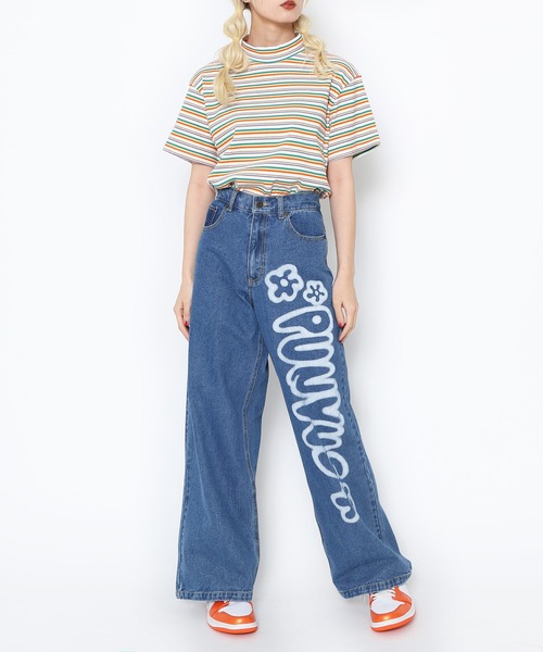 PUNYUS（プニュズ）の「マルチボーダーハイネックリブＴシャツ（Tシャツ/カットソー・レディース・オレンジ/ピンク・1/2/3/4）」の18枚目の写真