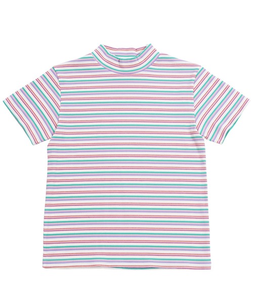 PUNYUS（プニュズ）の「マルチボーダーハイネックリブＴシャツ（Tシャツ/カットソー・レディース・オレンジ/ピンク・1/2/3/4）」の20枚目の写真