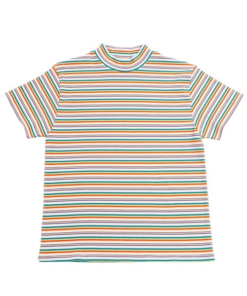 PUNYUS（プニュズ）の「マルチボーダーハイネックリブＴシャツ（Tシャツ/カットソー・レディース・オレンジ/ピンク・1/2/3/4）」の21枚目の写真