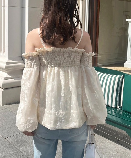 one after another NICE CLAUP（ワンアフターアナザーナイスクラップ）の「オフショルブラウスセットパンツ（セットアップ・レディース・ブラック/アイボリー/ピンク・FREE）」の15枚目の写真