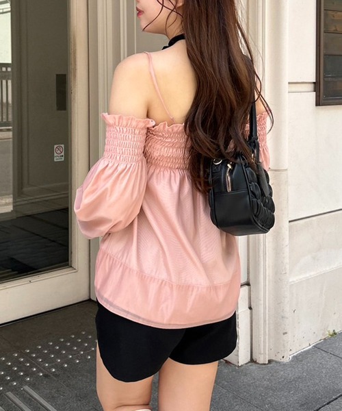 one after another NICE CLAUP（ワンアフターアナザーナイスクラップ）の「オフショルブラウスセットパンツ（セットアップ・レディース・ブラック/アイボリー/ピンク・FREE）」の20枚目の写真