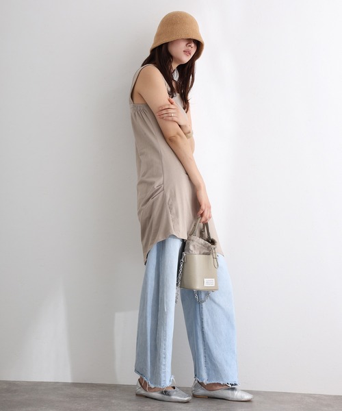 ElegChic（エレグシック）の「ブラ紐隠しレイヤードキャミ（キャミソール・レディース・ブラック/グレイッシュベージュ/オフホワイト/チャコールグレー・M/L/XL/3L/4L）」の17枚目の写真