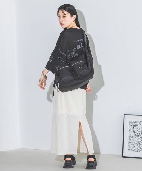 JEANASIS（ジーナシス）の「ラメリブナロースカート/126671（スカート・レディース・ブラック/ホワイト/レッド/オレンジ・FREE）」の15枚目の写真