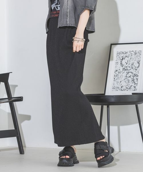 JEANASIS（ジーナシス）の「ラメリブナロースカート/126671（スカート・レディース・ブラック/ホワイト/レッド/オレンジ・FREE）」の20枚目の写真