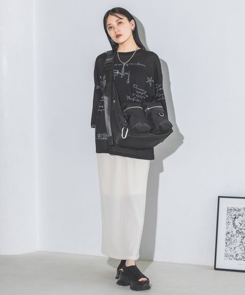 JEANASIS（ジーナシス）の「ラメリブナロースカート/126671（スカート・レディース・ブラック/ホワイト/レッド/オレンジ・FREE）」の16枚目の写真