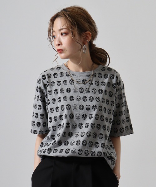FUNALIVE(ファンアライブ)の「総柄 半袖Tシャツ(Tシャツ/カットソー・メンズ・オフホワイト/グレー/ホワイト系1/ホワイト系2/グレー系2/グレー系1・L/LL/M)」の1枚目の写真