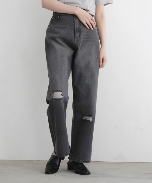 LIAN（リアン）の「ダメージデニムワイドパンツ（デニムパンツ・レディース・ブラック/ブルー系その他/ブルー・MEDIUM/SMALL）」の20枚目の写真